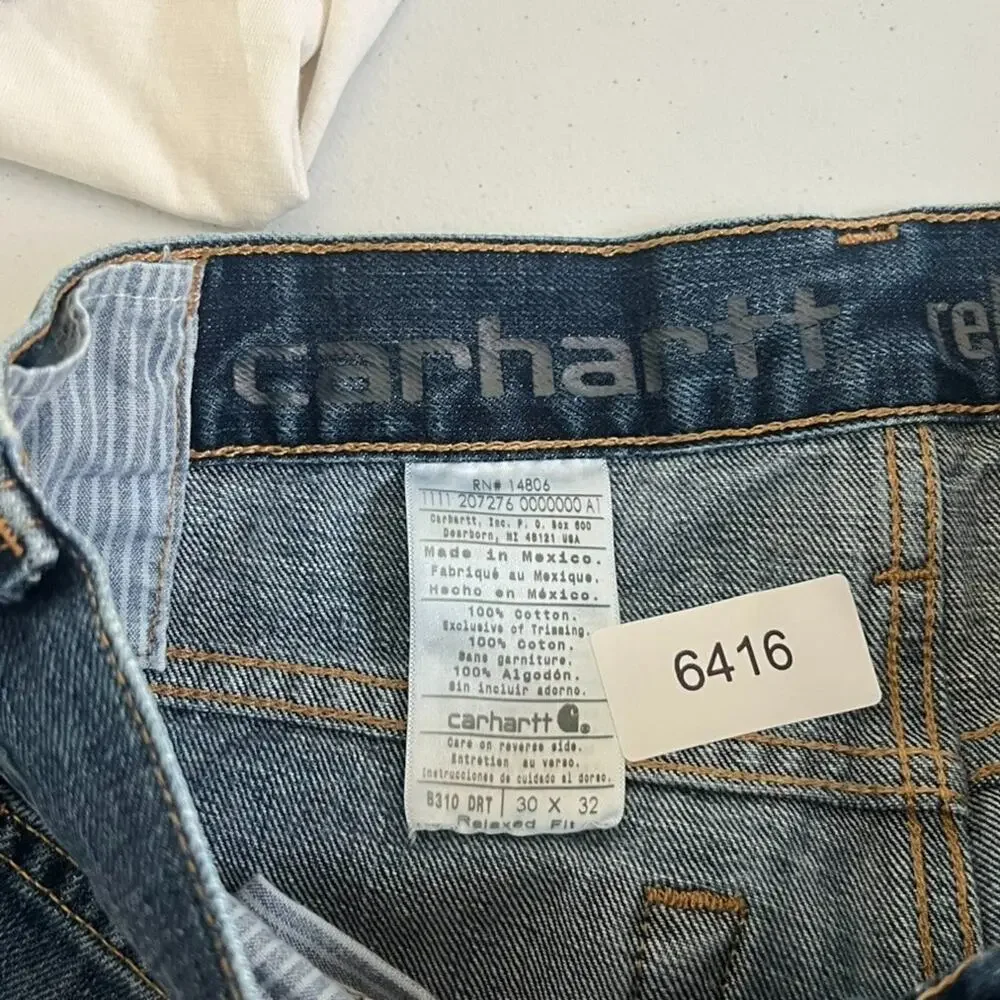 Carhartt Jeans Men's 30x32 Dark Wash Relaxed Fit Bootcut Denim B310 DRT